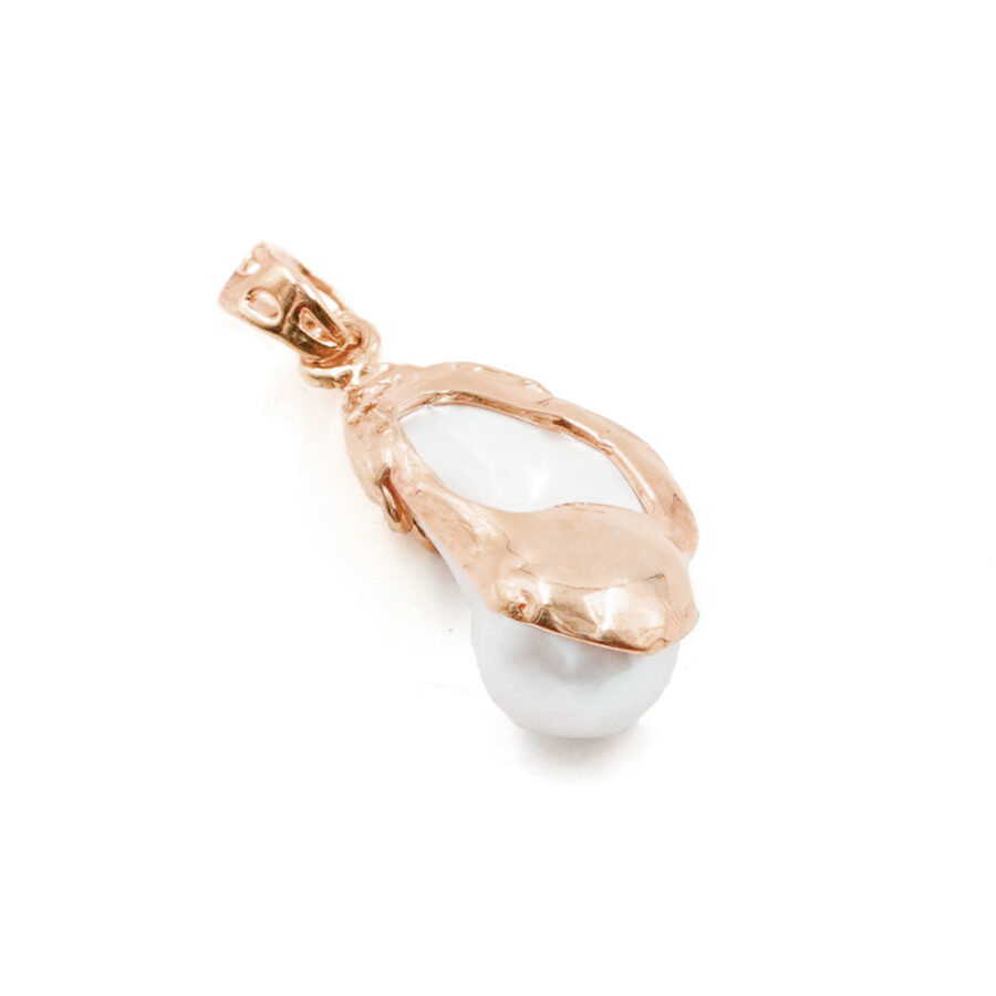 Pendente in argento con perla barocca – Rosè - immagine 2