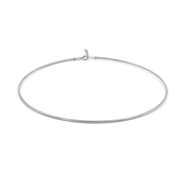 Collana girocollo in argento a canna vuota spessore 2mm – Rodiato