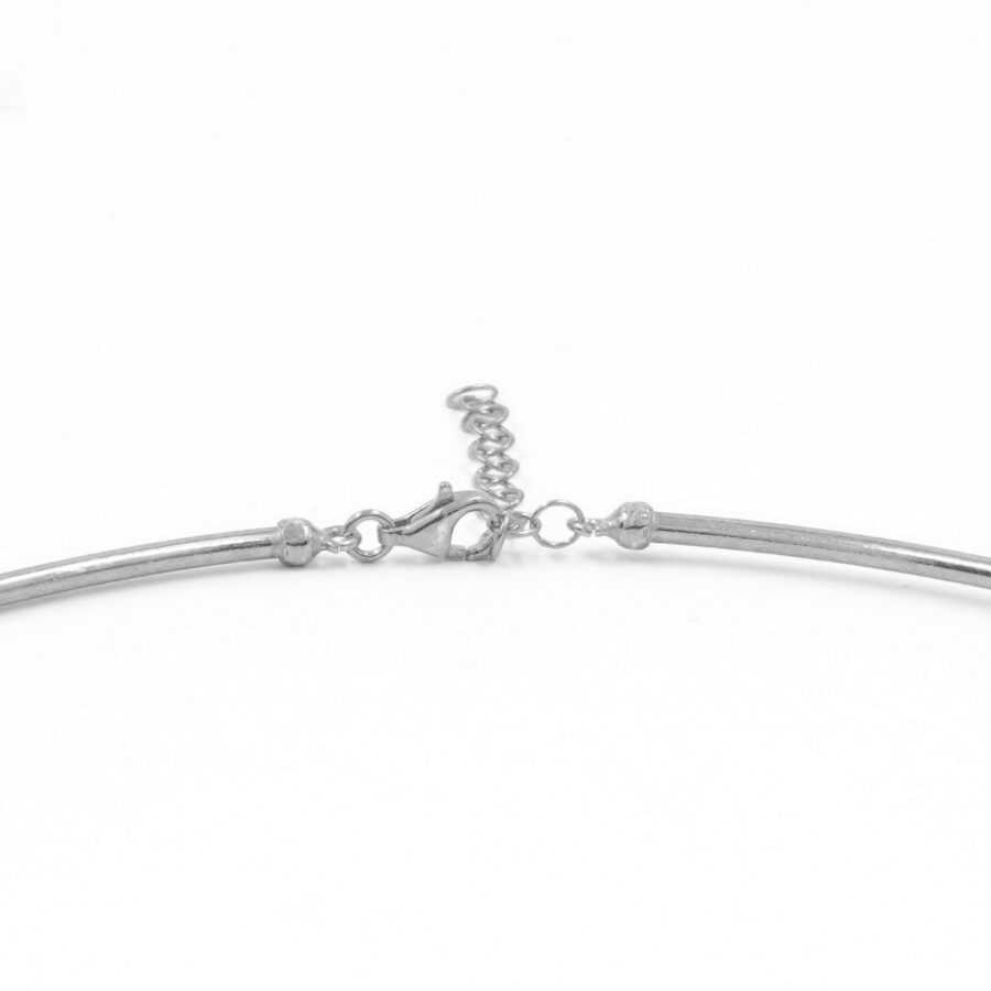 Collana girocollo in argento a canna vuota spessore 2mm – Rodiato - immagine 2