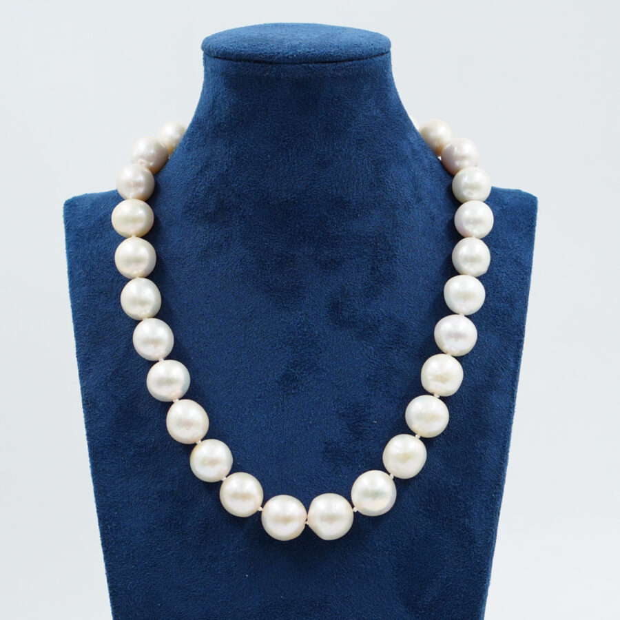 Collana con perle Edison, chiusura in argento – Rodiato