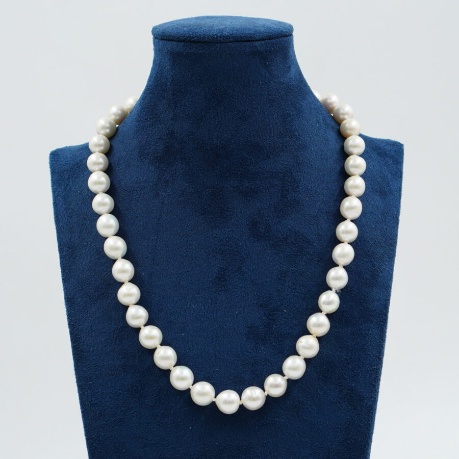 Collana con perle Edison, chiusura in argento – Rodiato