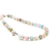Collana con berillo, perla, ematite, chiusura in argento - Rosè