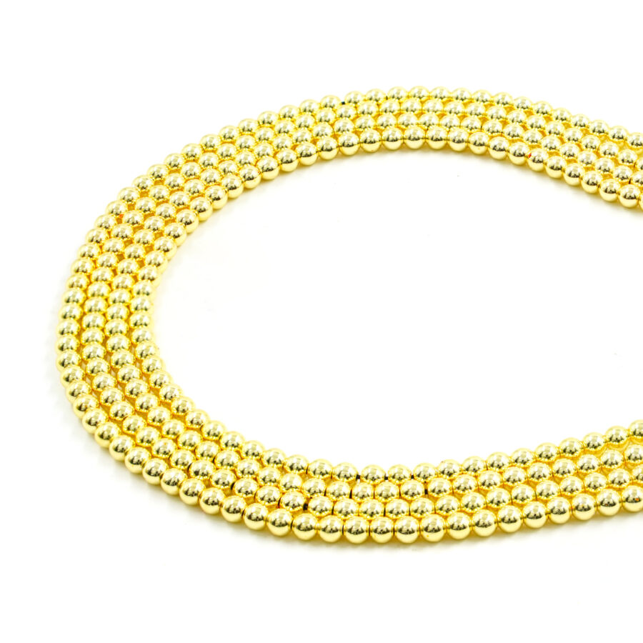Ematite fili tondi 4mm – Colore Oro