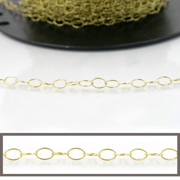 Catena Forzatina in argento 925‰ ovale 6x8mm – Dorato