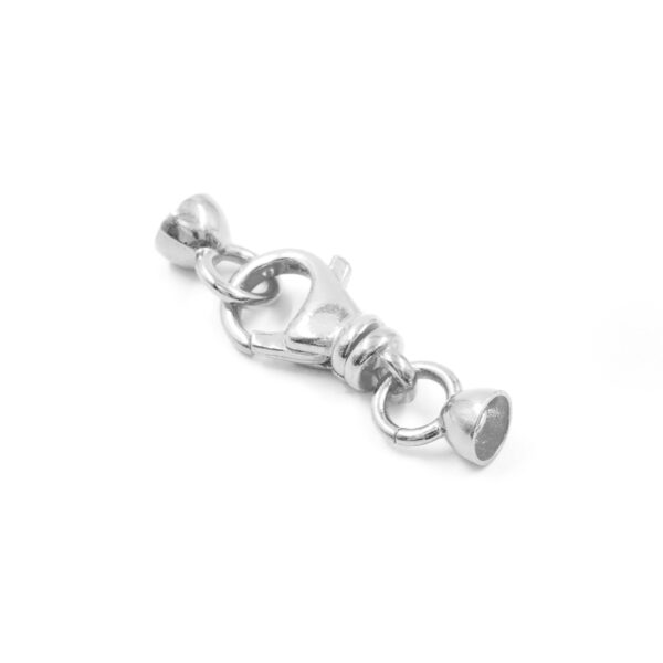 Argento Chiusura 20x10mm con coppa 6mm - Rodiato