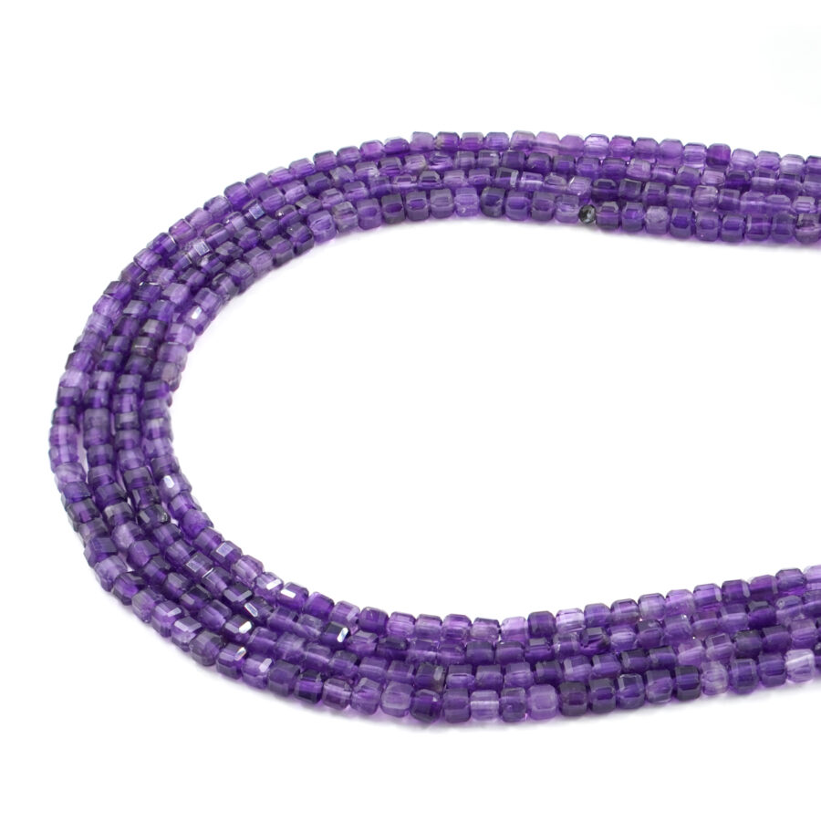 Ametista fili cubi sfaccettati 3mm