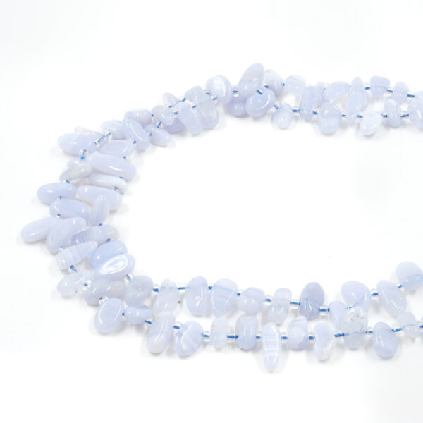 Agata Blue Lace fili sassi foro a bandiera 10x6mm, 12x8mm