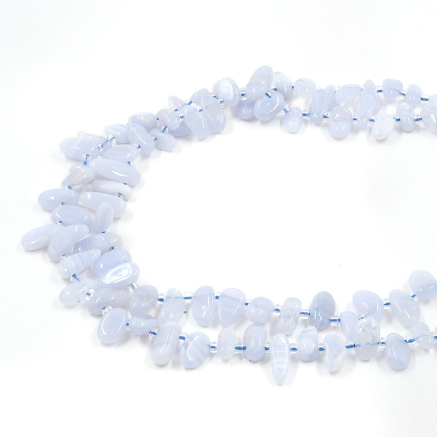 Agata Blue Lace fili sassi foro a bandiera 10x6mm, 12x8mm