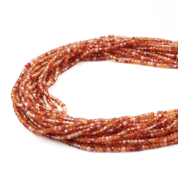 Agata rossa fili rondelle sfaccettate 3x2mm