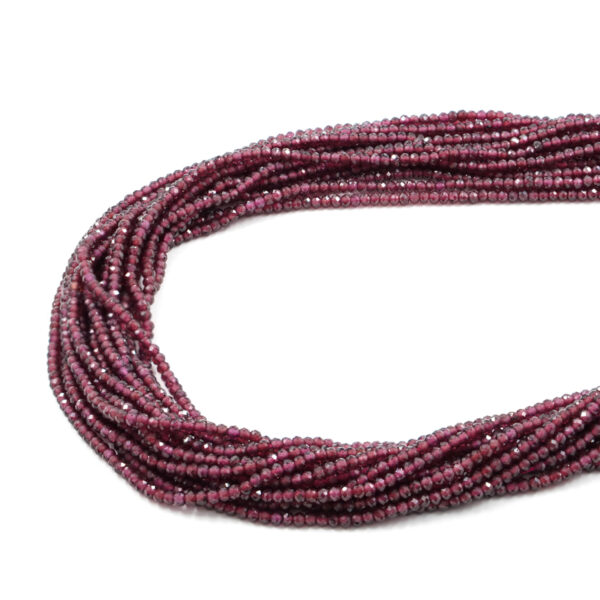 Granato fili rondelle sfaccettate 3x2mm