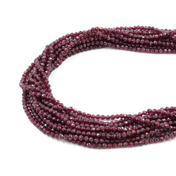 Granato fili tondi sfaccettati 4mm