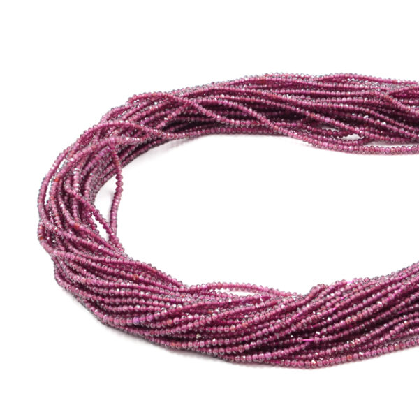 Granato fili rondelle sfaccettate 2x1mm