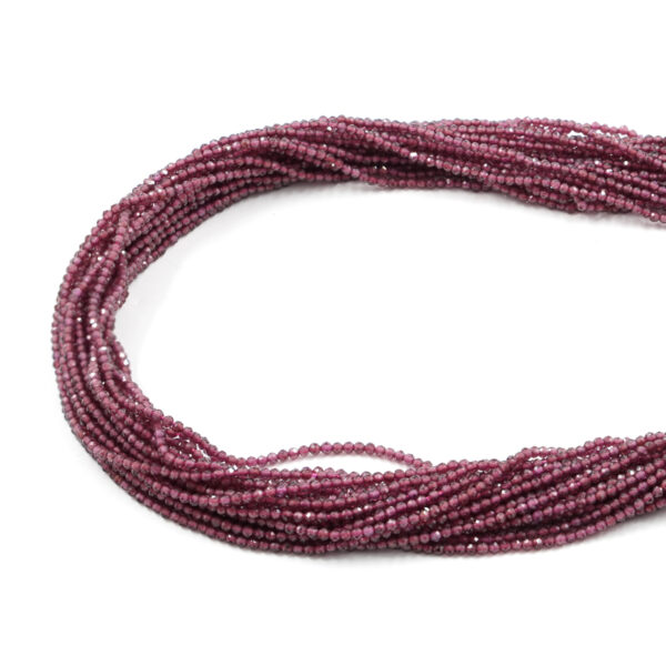 Granato fili tondi sfaccettati 2mm