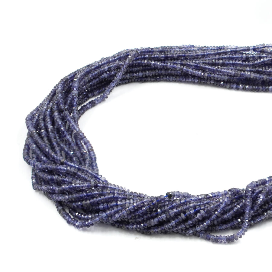 Iolite fili rondelle sfaccettate 3x2mm