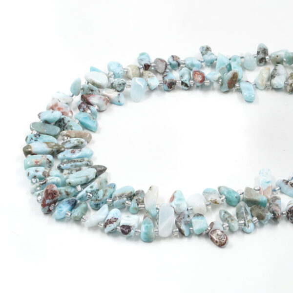 Larimar fili chips foro a bandiera 13x7mm, 15x7mm
