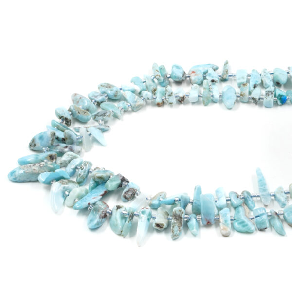 Larimar fili chips foro a bandiera 12x6mm, 16x6mm