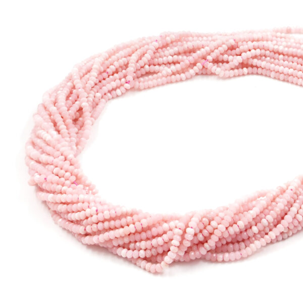 Opale Rosa fili rondelle sfaccettate 3x2mm