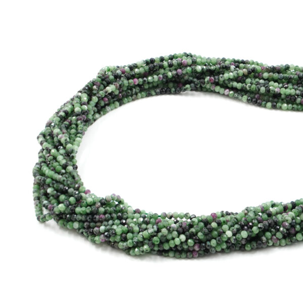 Ruby-Zoisite fili rondelle sfaccettate 3x2mm