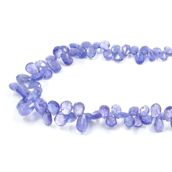 Tanzanite fili gocce sfaccettate a gradazione foro lato ~4mm a ~8mm