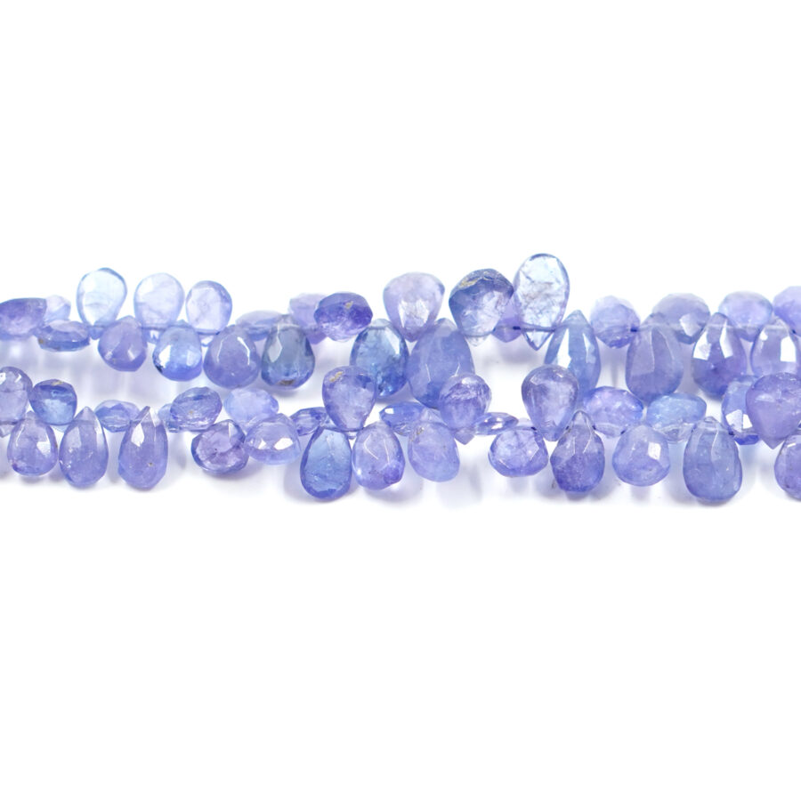 Tanzanite fili gocce sfaccettate a gradazione foro lato ~4mm a ~8mm - immagine 2