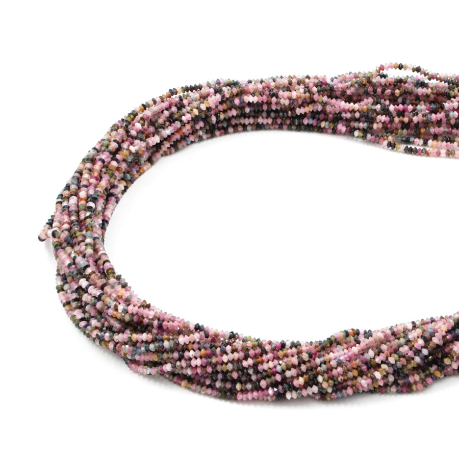 Tormalina Multicolore fil rondelle sfaccettate 2x1mm