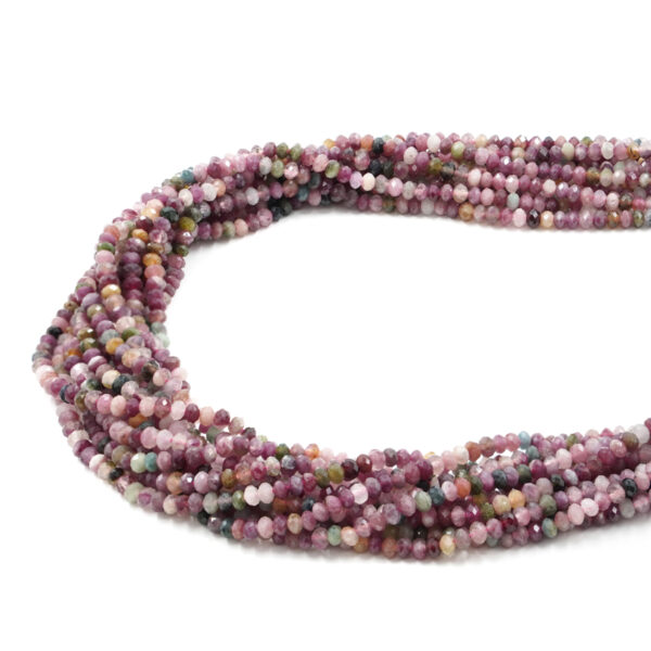 Tormalina Multicolore fil rondelle sfaccettate 4x3mm