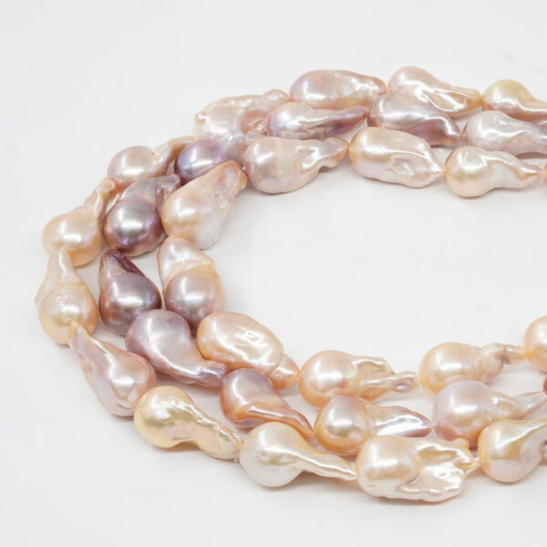 Perle d'Acqua Dolce fili barocchi con nucleo 13-15mm – Color Naturale