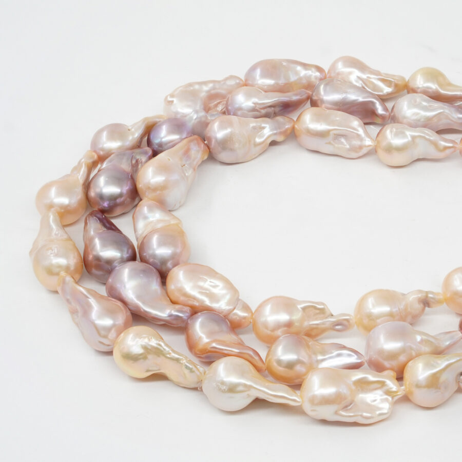 Perle d'Acqua Dolce fili barocchi con nucleo 13-15mm – Color Naturale