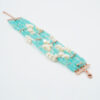 Bracciale Multifilo in amazzonite, corallo bianco, chiusura in argento rosè - BRA1836