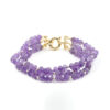 Bracciale Multifilo in ametista, chiusura in argento dorato - BRA1915