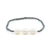 Bracciale Elastico in ematite e perla - BRA2212