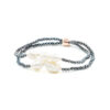 Bracciale Elastico Multifilo in ematite e perla - BRA2213