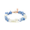 Bracciale in cianite, corallo bianco, chiusura in argento rosè - BRA2223