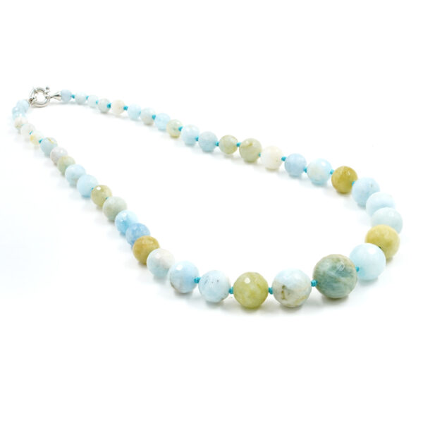 Collana in acquamarina, chiusura in argento dorato - COL2658