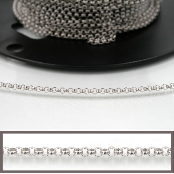 Catena Rolo' in argento diametro 2,00mm – Rodiato - SM1436