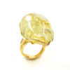 Anello Argento con Ambra Citrino – Dorato - AN838