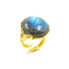Anello Argento con Labradorite – Dorato - AN839