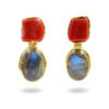 Orecchini Argento con Corallo, Labradorite – Dorato - AOR885