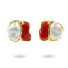 Orecchini Argento con Corallo, Perla – Dorato - AOR886