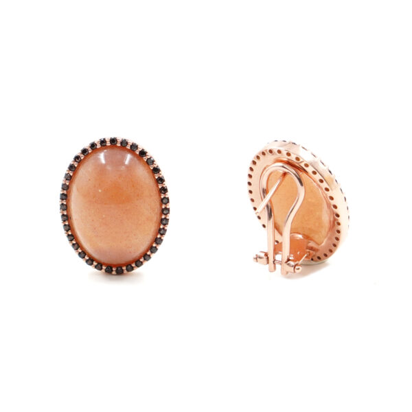 Orecchini Argento con Pietra di Luna - Rosè - AOR946