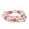 Bracciale in quarzo, perle, chiusura argento rosè - BRA2373