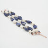 Bracciale in sodalite, corallo, zaffiro, chiusura argento rosè - BRA2380