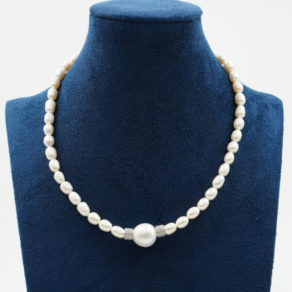 Collana in perle Edison, chiusura argento rodiato - COL2692