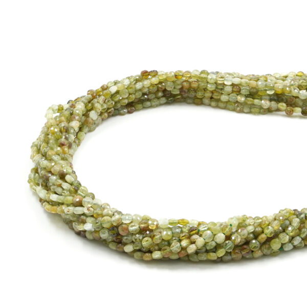 Granato verde fili monete sfaccettate 4mm - GRG41