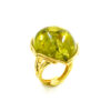 Anello Argento con Ambra Verde – Dorato - AN653