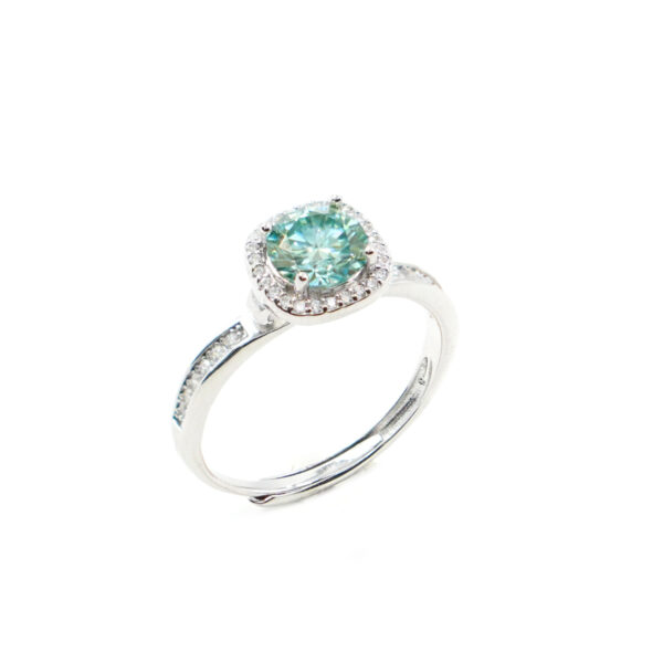 Anello Argento con zirconi azzurro - Rodiato