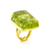 Anello Argento con Ambra Verde – Dorato - AN841