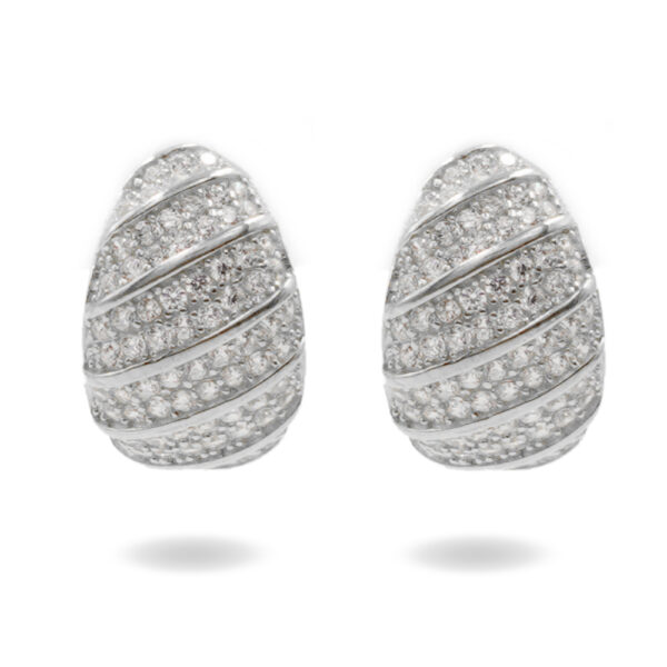 Orecchini Argento ponte con zirconi – Rodiato - AOR1000