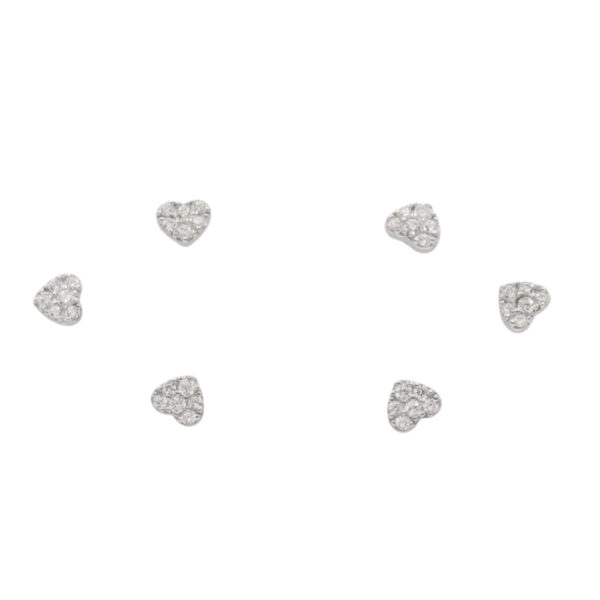 Orecchini Argento cuoricini con zirconi – Rodiato - AOR1007