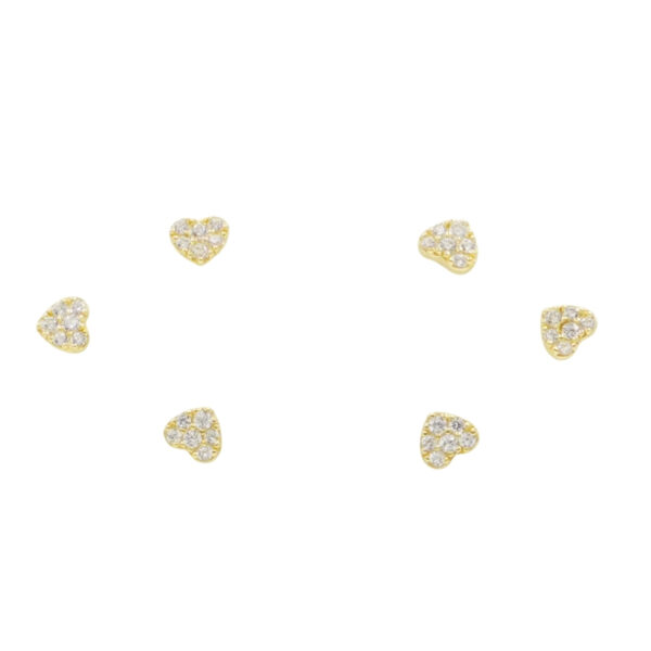 Orecchini Argento cuoricini con zirconi – Dorato - AOR1008